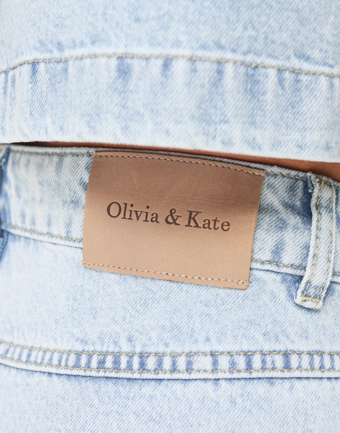 Lichtblauwe Denim Cropped - Set - Olivia & Kate