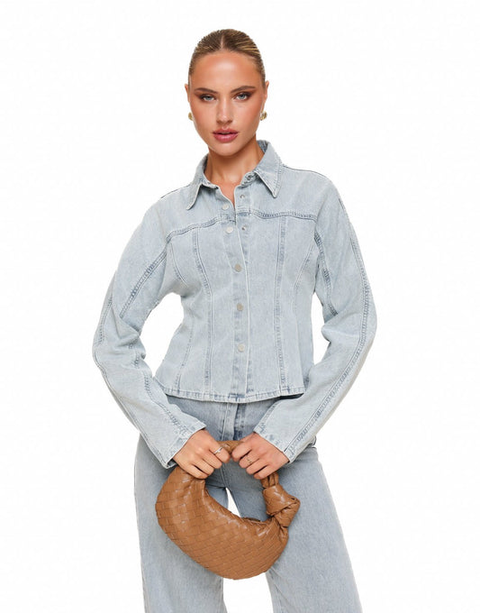 Lichtblauwe Denim Edit LS - Jasje - Olivia & Kate