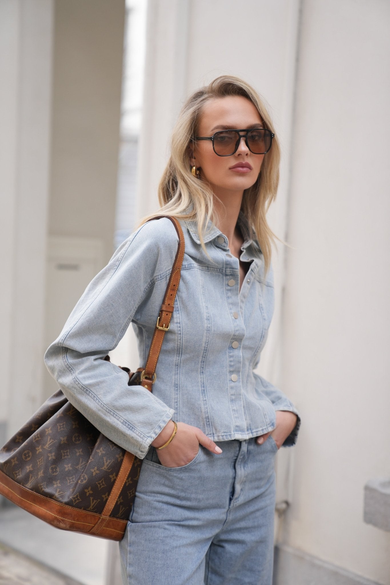 Lichtblauwe Denim Edit Wijde - Spijkerbroek - Olivia & Kate