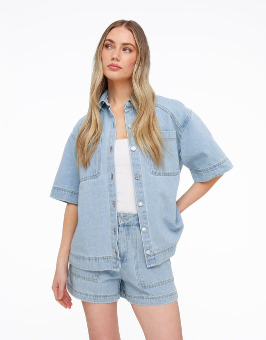 Lichtblauwe Denim - Short - Olivia & Kate