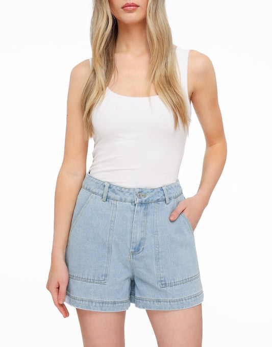 Lichtblauwe Denim - Short - Olivia & Kate