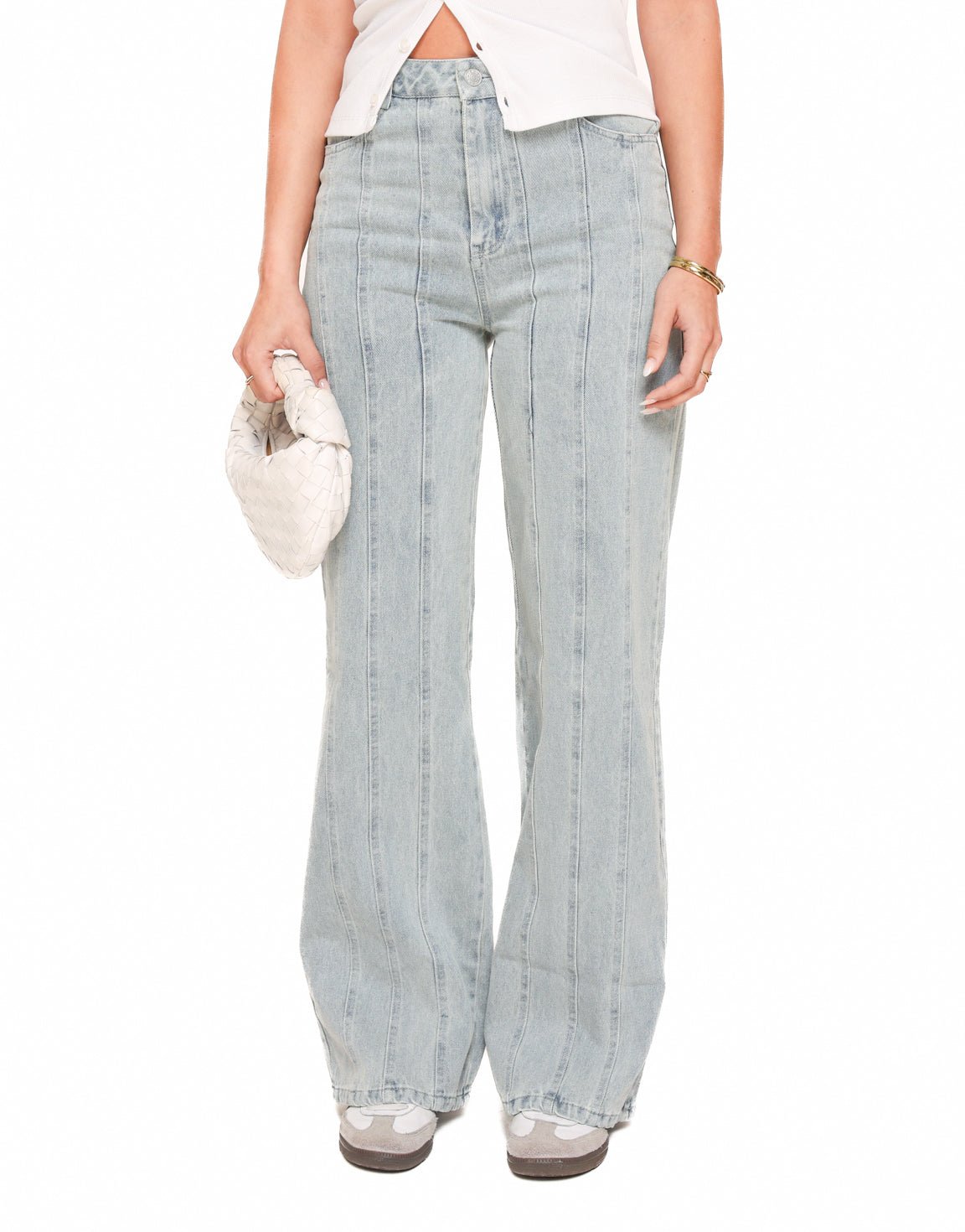 Lichtblauwe Doorlopende Naden - Spijkerbroek - Olivia & Kate