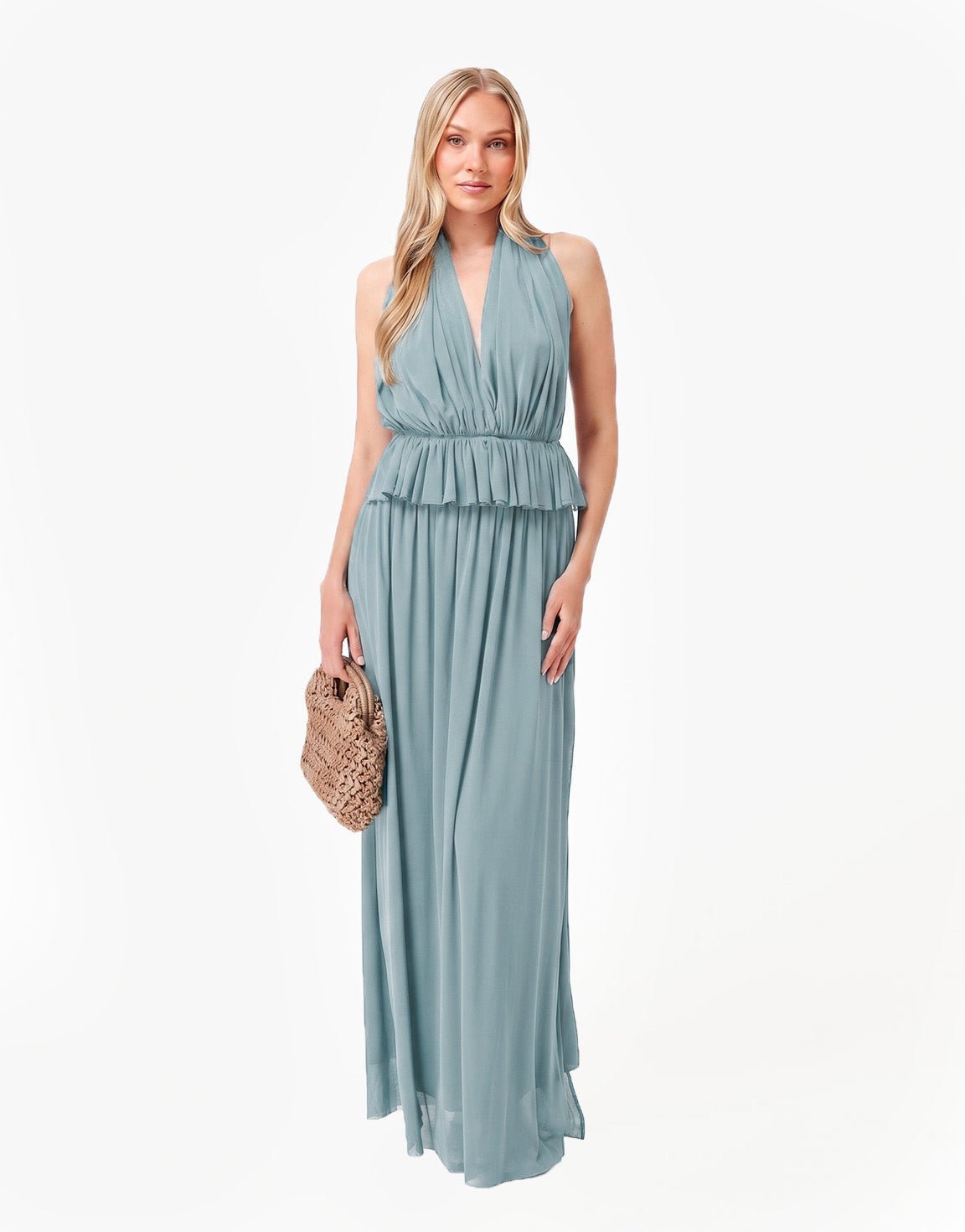 Lichtblauwe Lange Flowy - Rok - Olivia & Kate