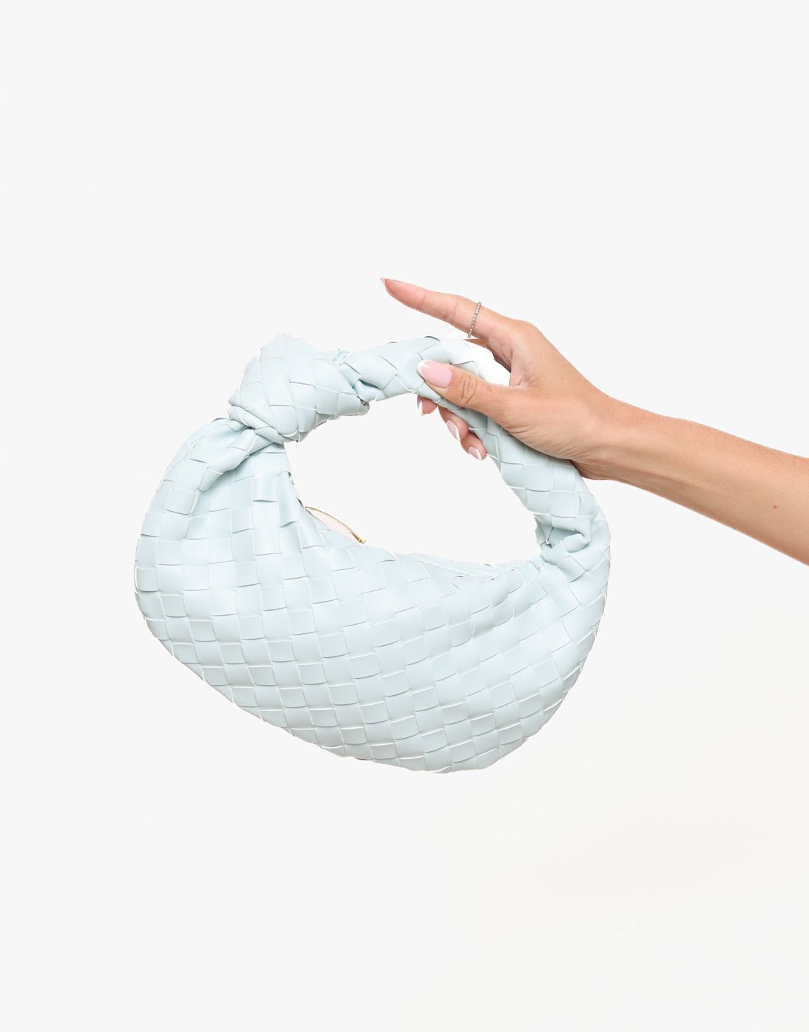 Light Blue Medium Braided - Bag - Olivia & Kate