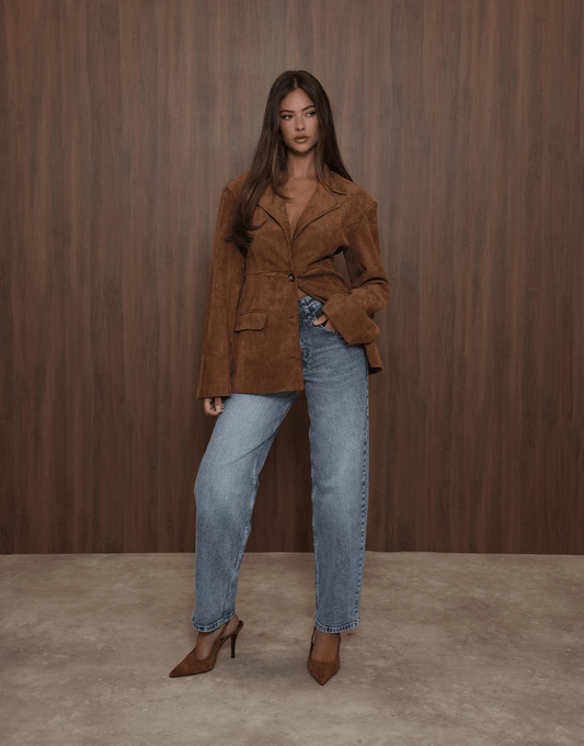 Lichtblauwe Rechte Baggy - Spijkerbroek - Olivia & Kate