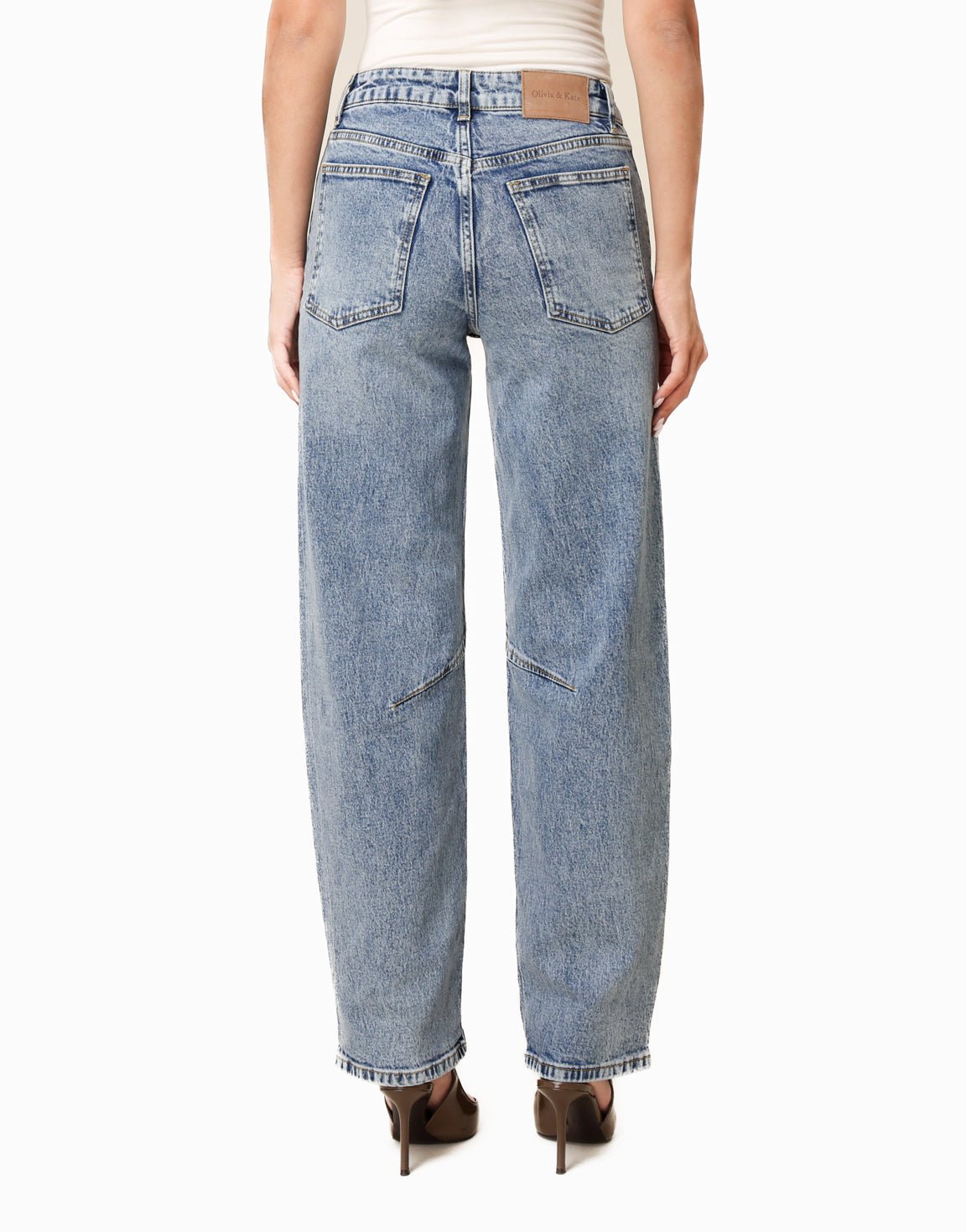 Lichtblauwe Rechte Baggy - Spijkerbroek - Olivia & Kate