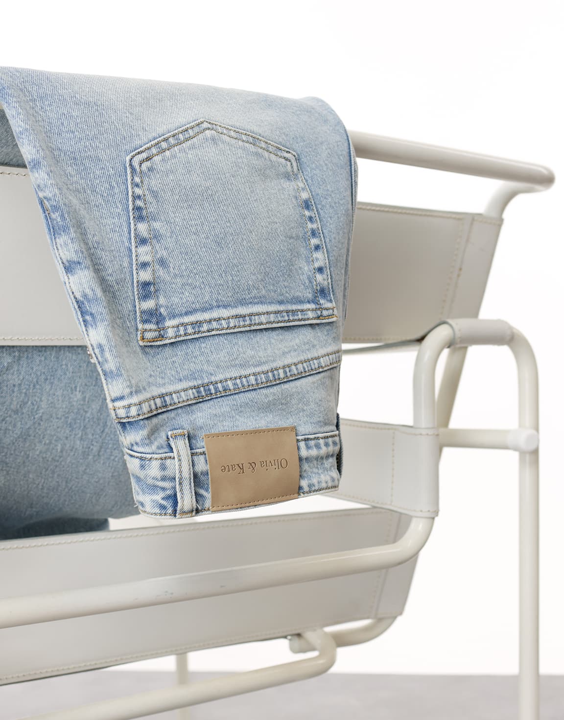 Lichtblauwe Wijde Tall - Spijkerbroek - Olivia & Kate