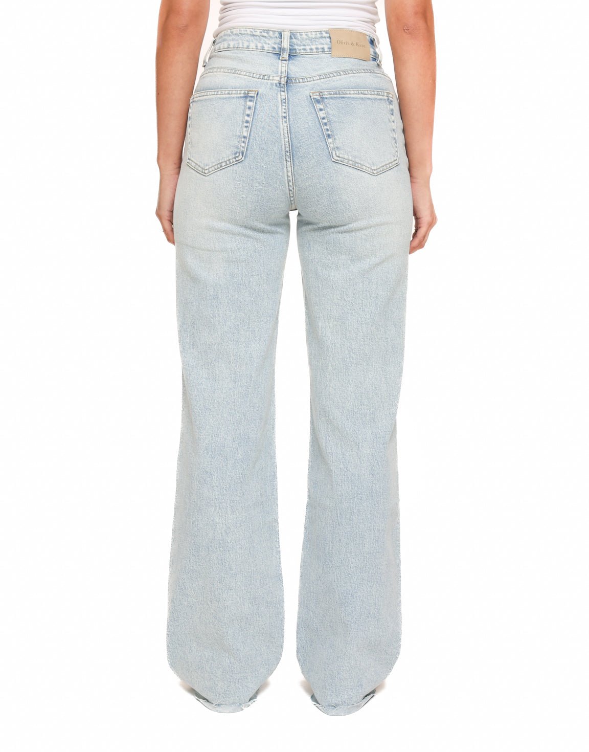 Lichtblauwe Wijde Tall - Spijkerbroek - Olivia & Kate
