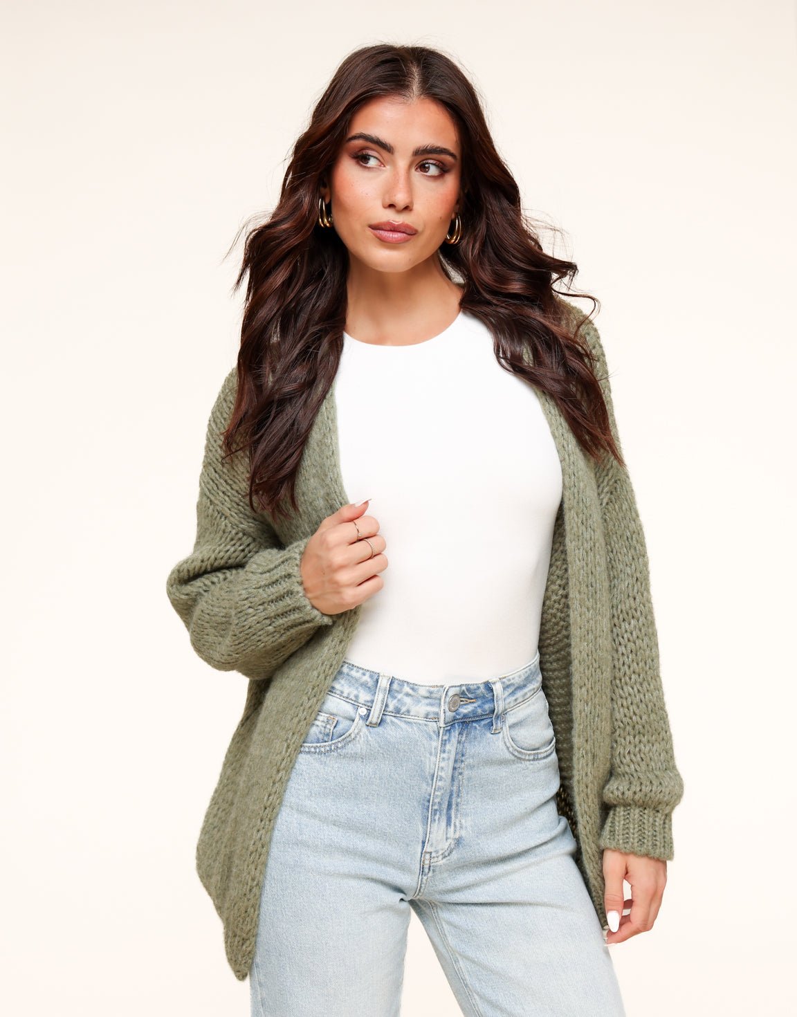 Lichte Army Groene Wollen - Vest - Olivia & Kate