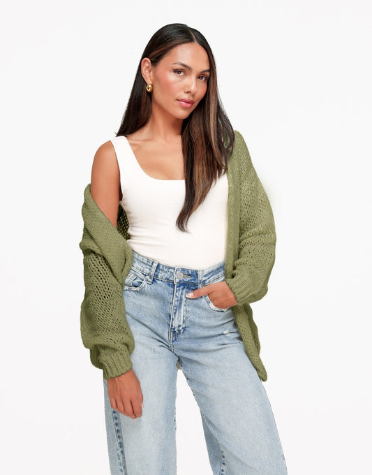 Lichte Army Groene Wollen - Vest - Olivia & Kate