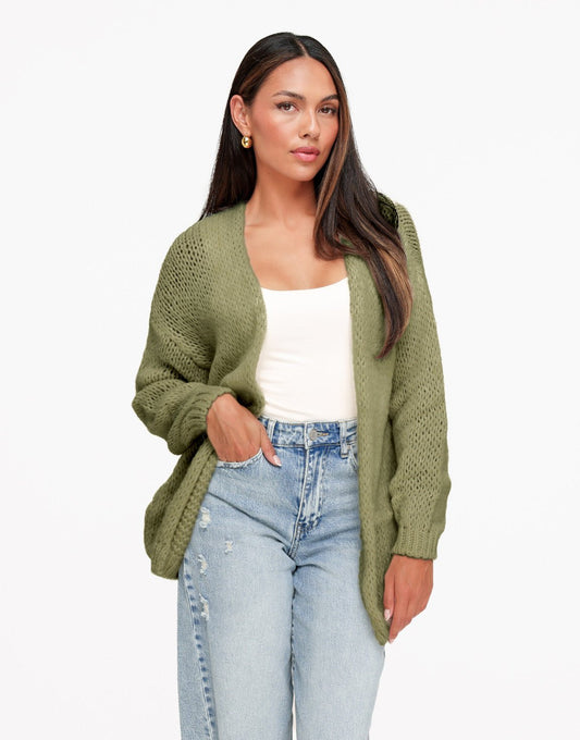 Lichte Army Groene Wollen - Vest - Olivia & Kate