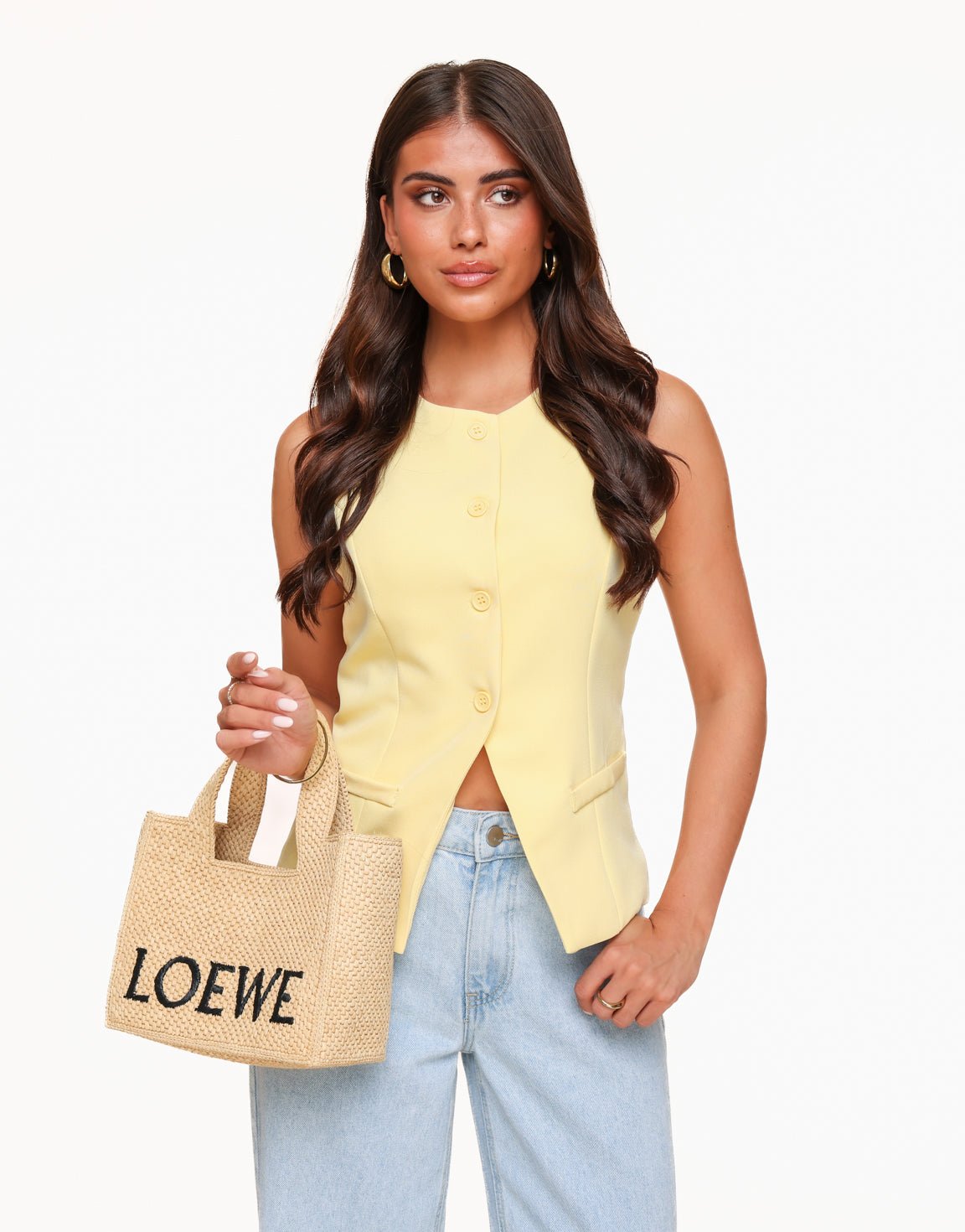Lichtgele Hoge Knopen - Gilet - Olivia & Kate