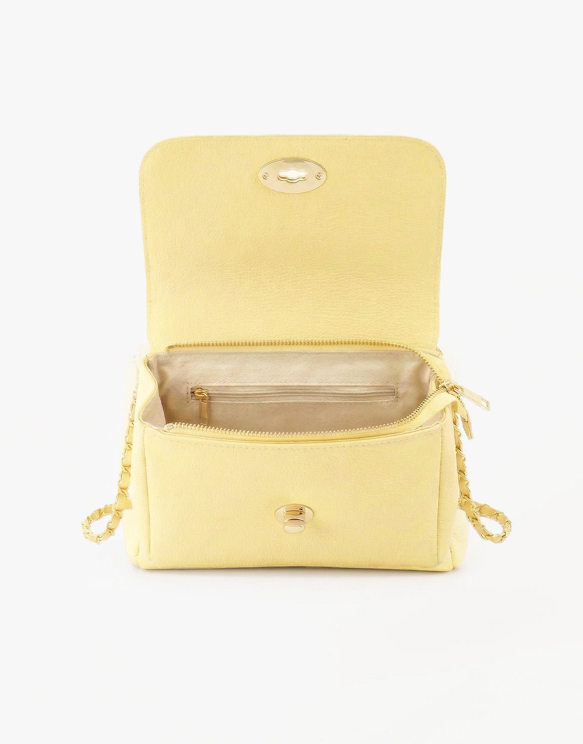 Lichtgele Leren Crossbody - Tas - Olivia & Kate