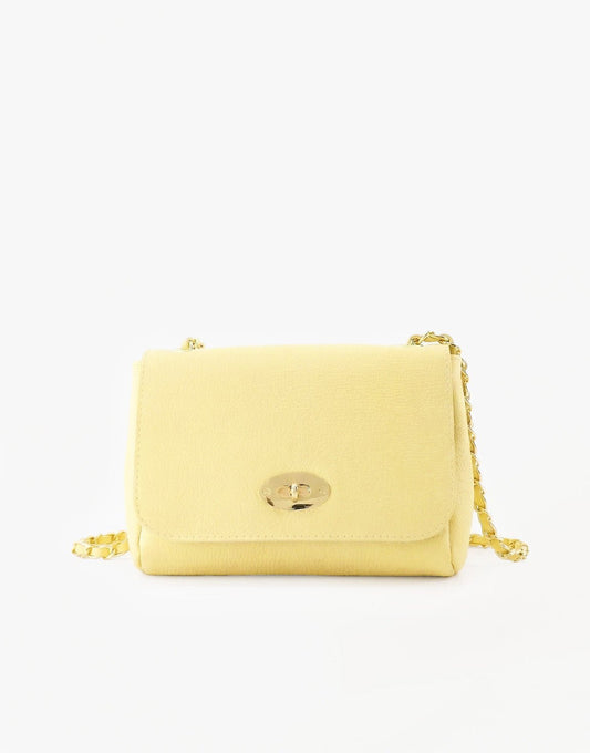 Lichtgele Leren Crossbody - Tas - Olivia & Kate