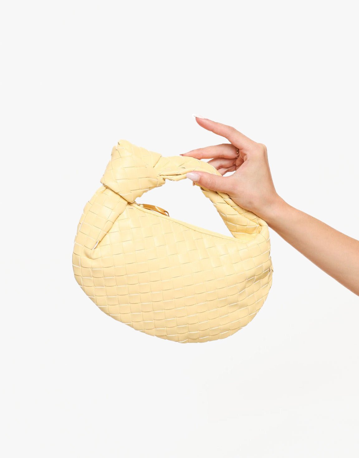 Light Yellow Medium Braided - Bag - Olivia & Kate