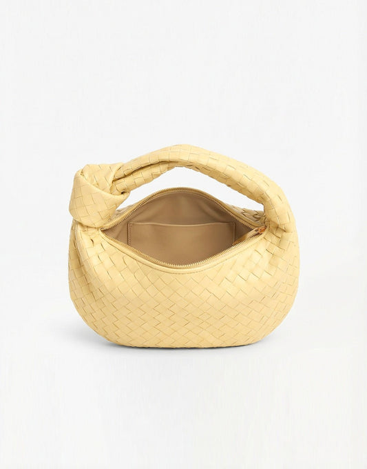 Light Yellow Medium Braided - Bag - Olivia & Kate