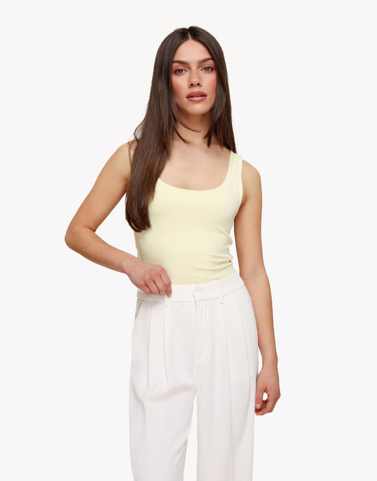 Lichtgele Omkeerbare Mouwloze Basic - Top - Olivia & Kate