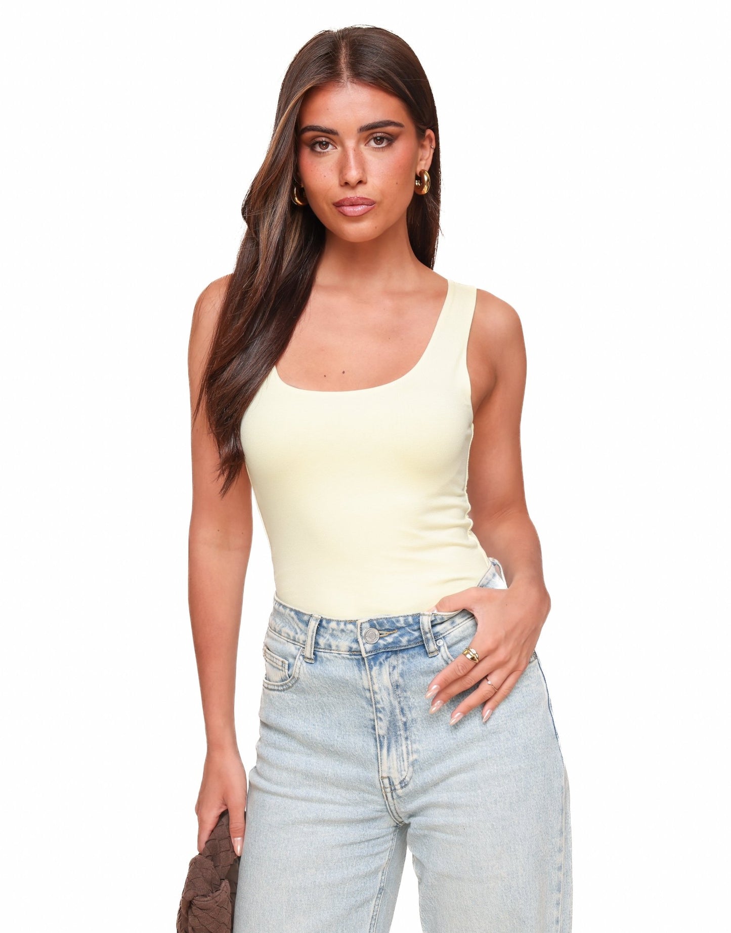 Lichtgele Omkeerbare Mouwloze Basic - Top - Olivia & Kate