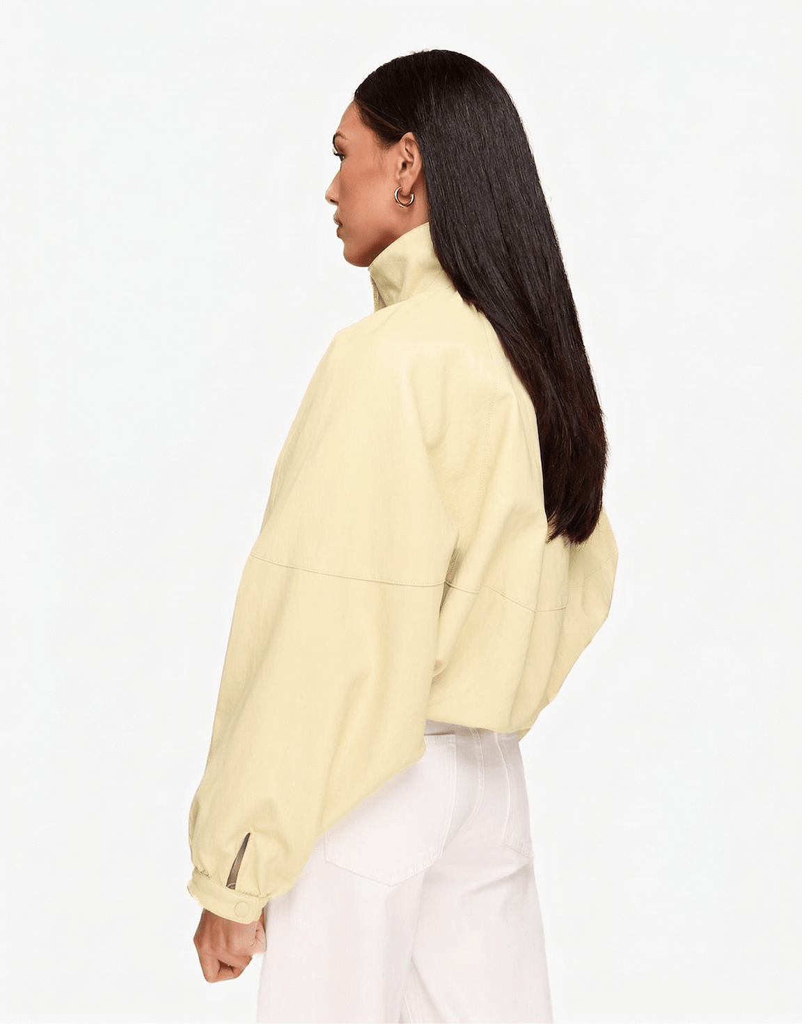 Lichtgele PU Leren Oversized - Jas - Olivia & Kate