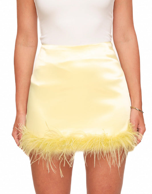 Lichtgele Satijnen Veren - Rok - Olivia & Kate