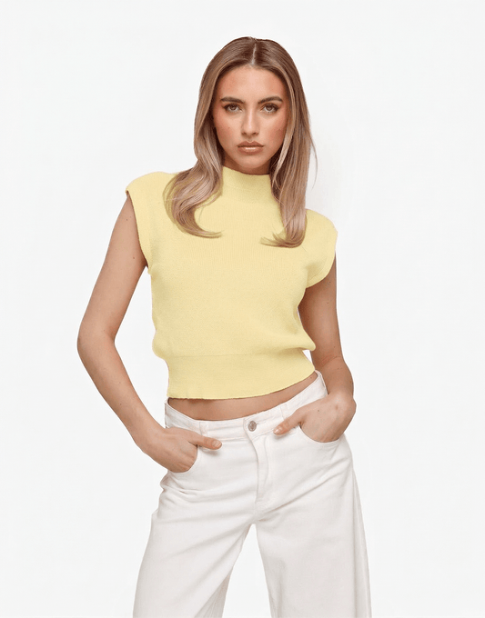 Lichtgele Spencer - Top - Olivia & Kate