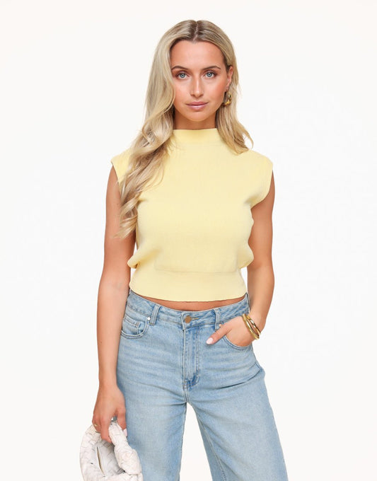 Lichtgele Spencer - Top - Olivia & Kate