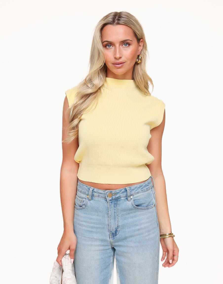 Lichtgele Spencer - Top - Olivia & Kate