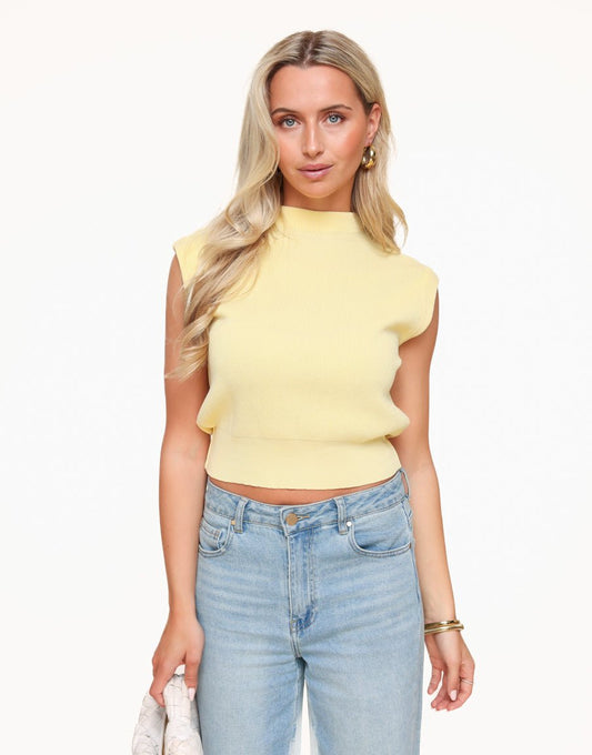 Lichtgele Spencer - Top - Olivia & Kate