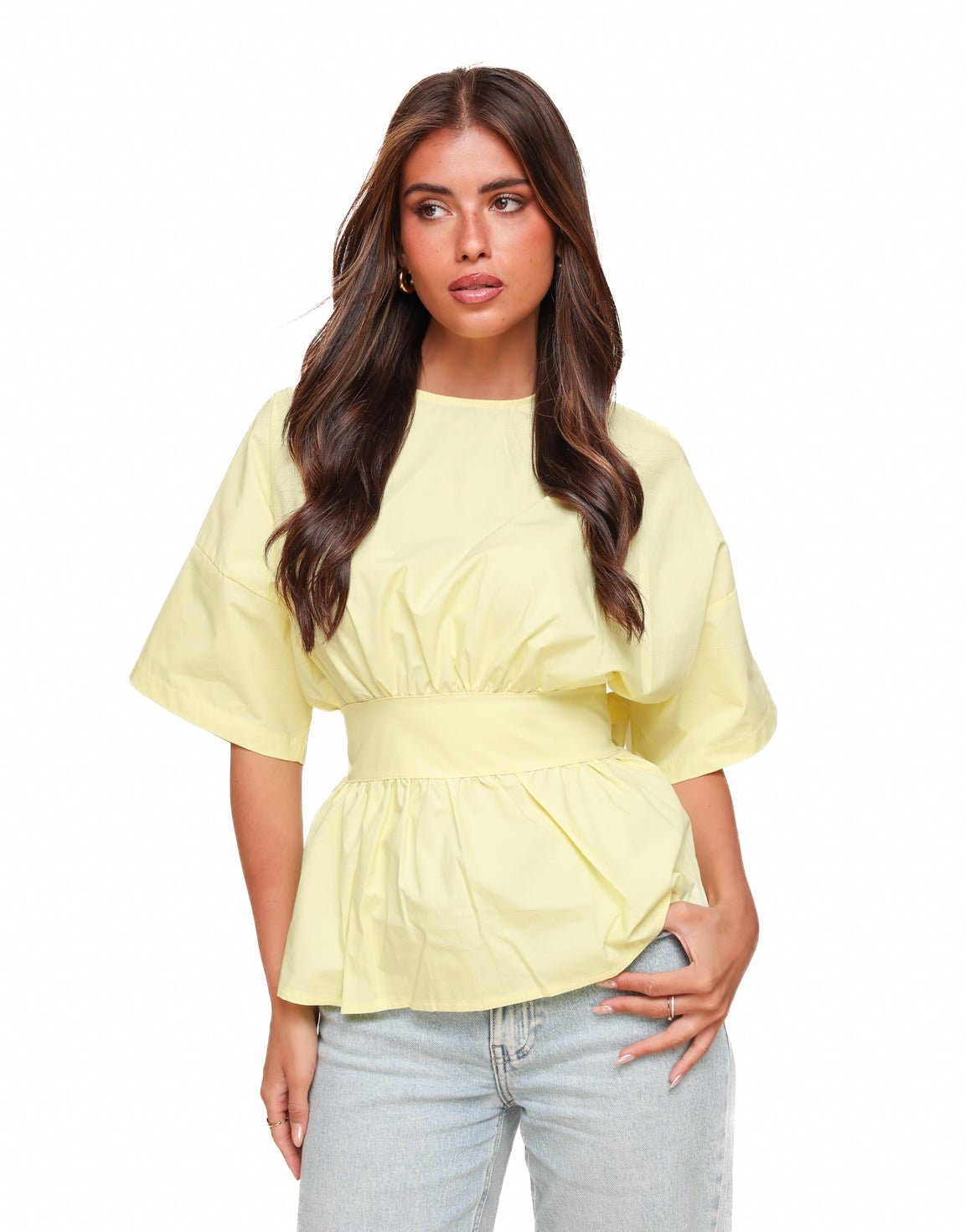 Lichtgele Strik Oversized - T-Shirt - Olivia & Kate