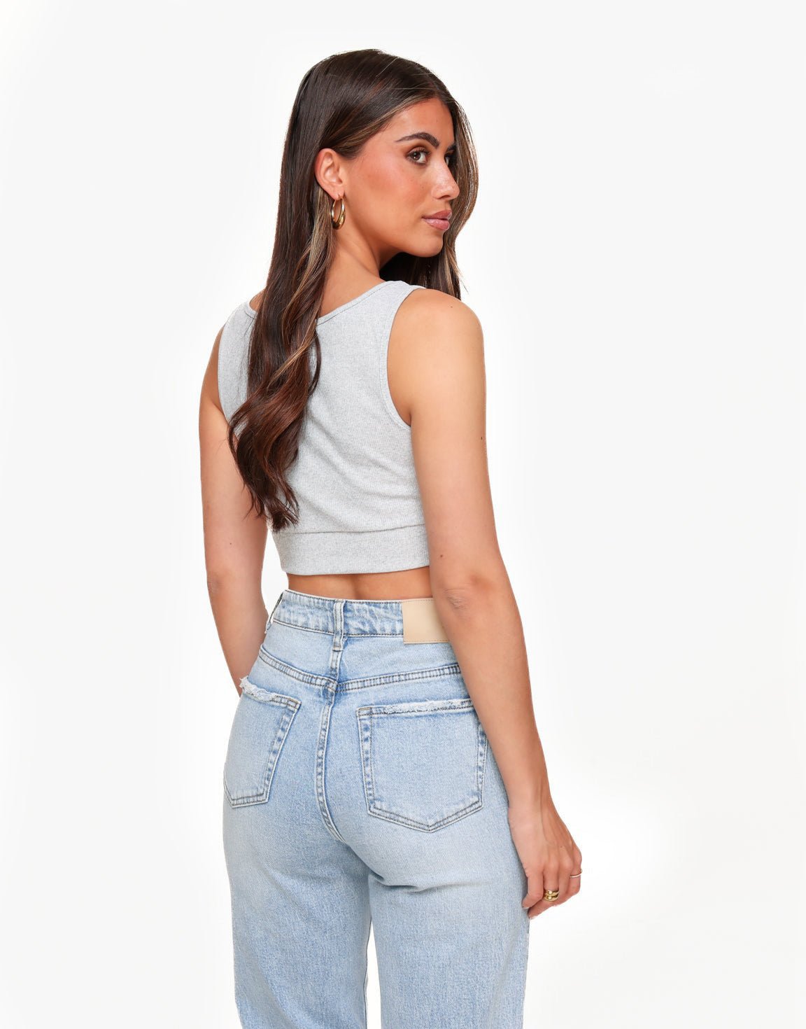 Lichtgrijze Cropped - Top - Olivia & Kate