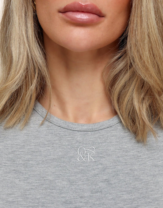 Lichtgrijze Fine Rib - Top - Olivia & Kate