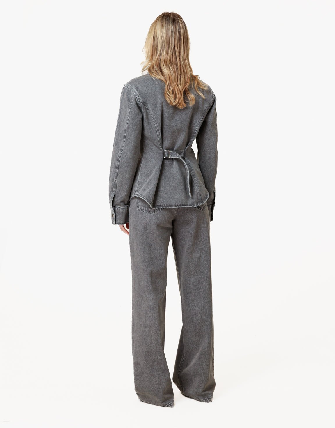 Lichtgrijze Gestikte Naden - Spijkerbroek - Olivia & Kate