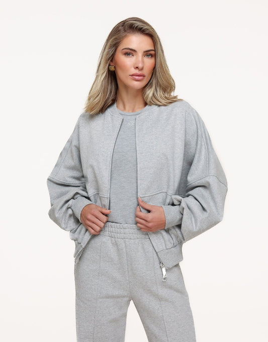 Lichtgrijze Jogging LS - Vest - Olivia & Kate