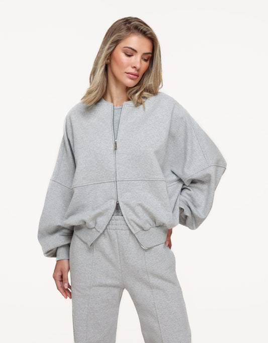 Lichtgrijze Jogging LS - Vest - Olivia & Kate