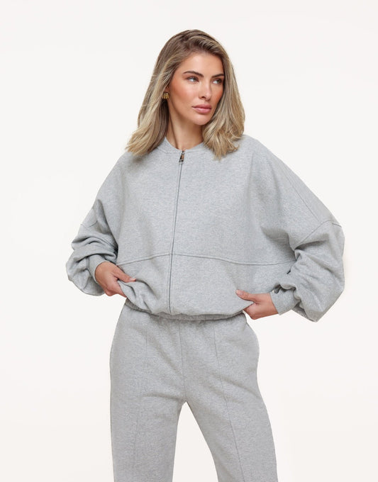 Lichtgrijze Jogging LS - Vest - Olivia & Kate