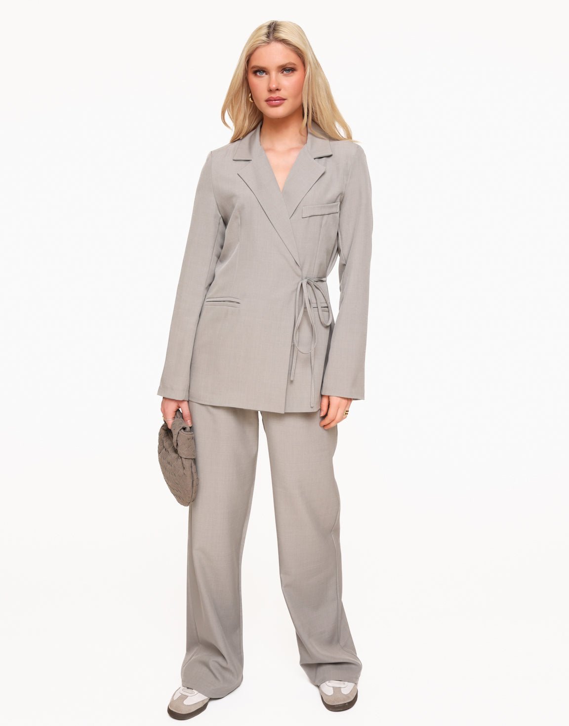 Light Gray Modern Wrap - Blazer - Olivia & Kate