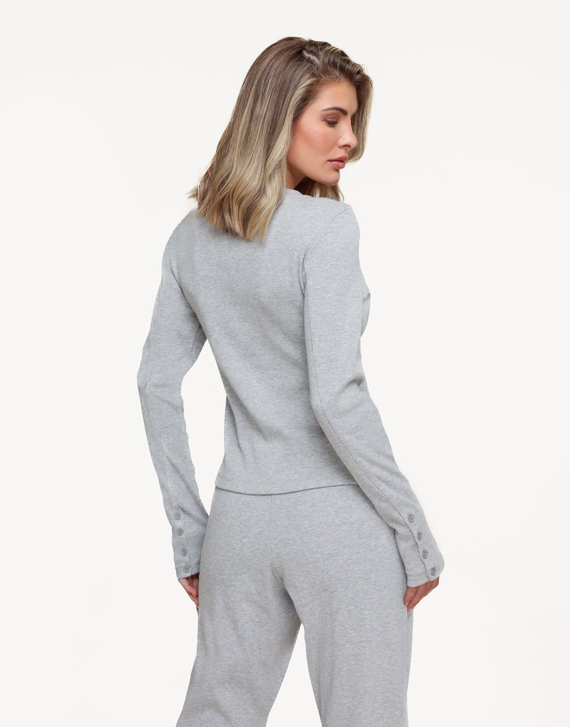 Lichtgrijze Ribbel Lounge - Top - Olivia & Kate