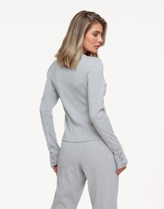 Lichtgrijze Ribbel Lounge - Top - Olivia & Kate