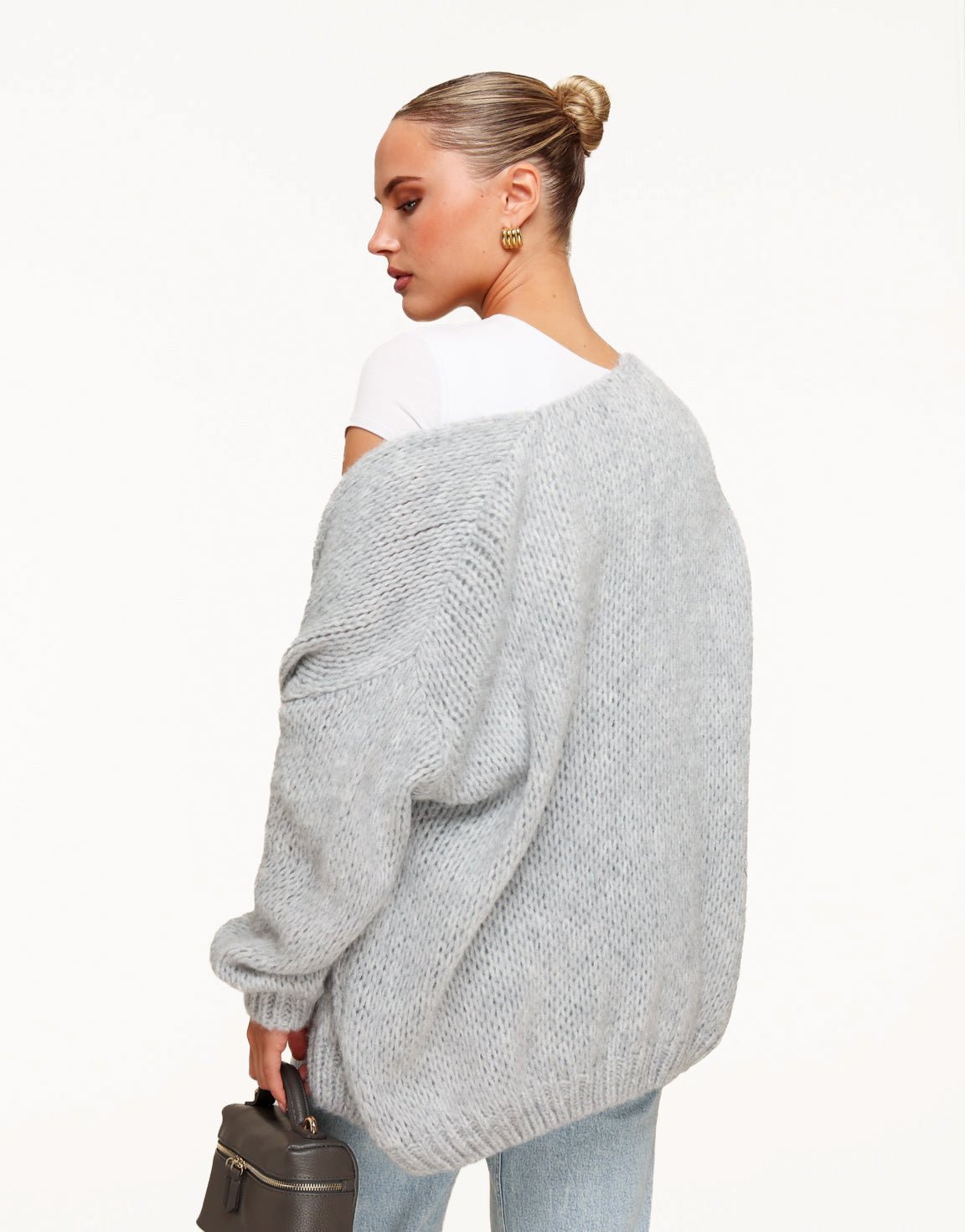 Lichtgrijze Wollen - Vest - Olivia & Kate