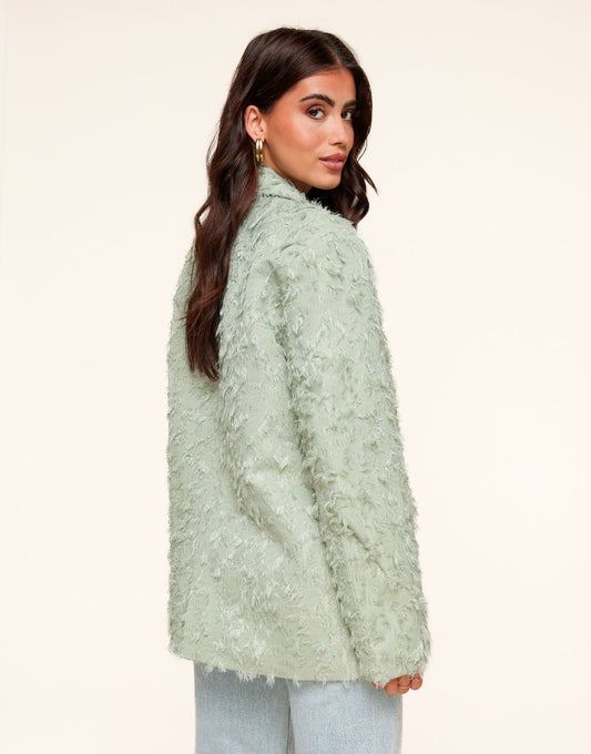 Lichtgroene Gedetailleerde Oversized - Blazer - Olivia & Kate