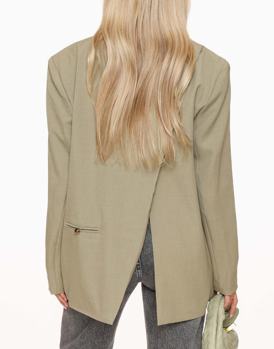 Lichtgroene Open Rug Oversized - Blazer - Olivia & Kate