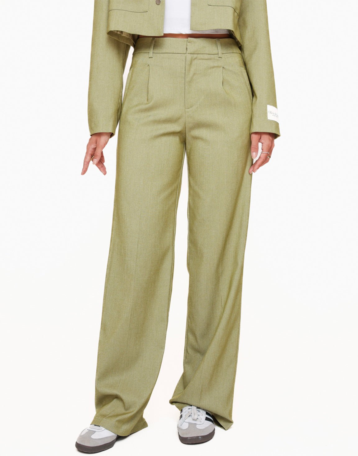 Light green STUDIO - Trousers - Olivia & Kate