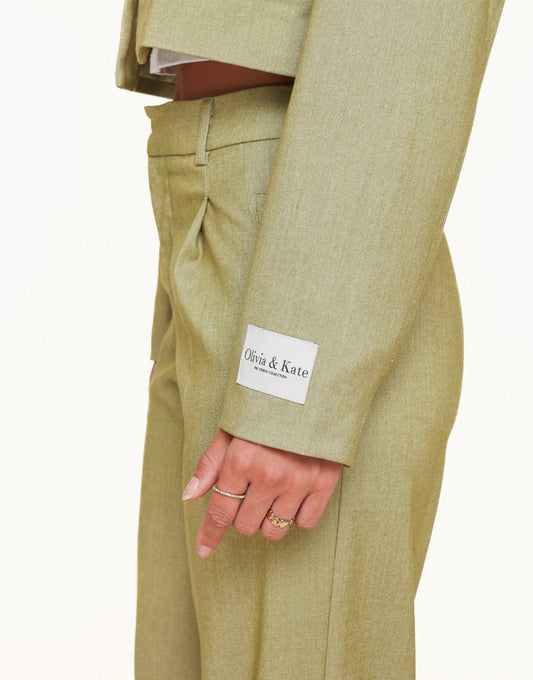 Light green STUDIO - Trousers - Olivia & Kate