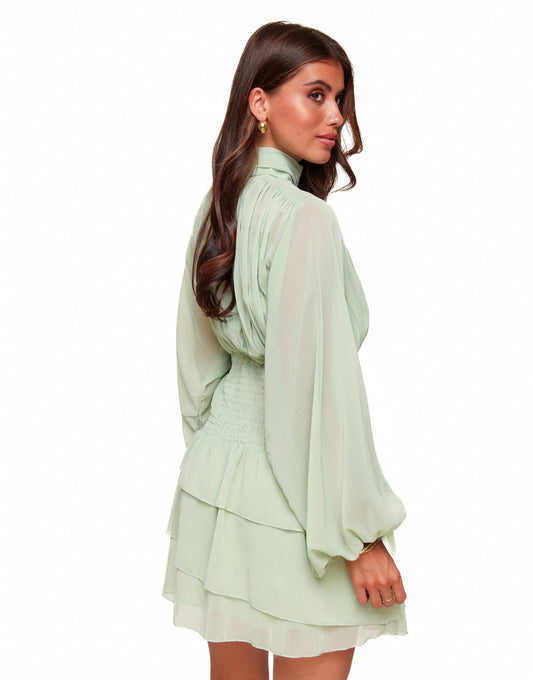 Lichtgroene Vloeiende - Jurk - Olivia & Kate