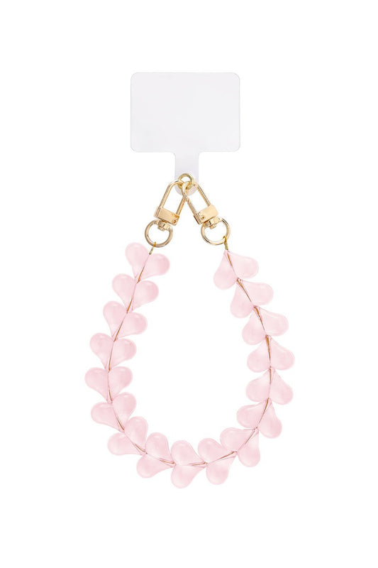 Lichtroze Doorzichtige Hartjes - Telefoonkoord - Olivia & Kate