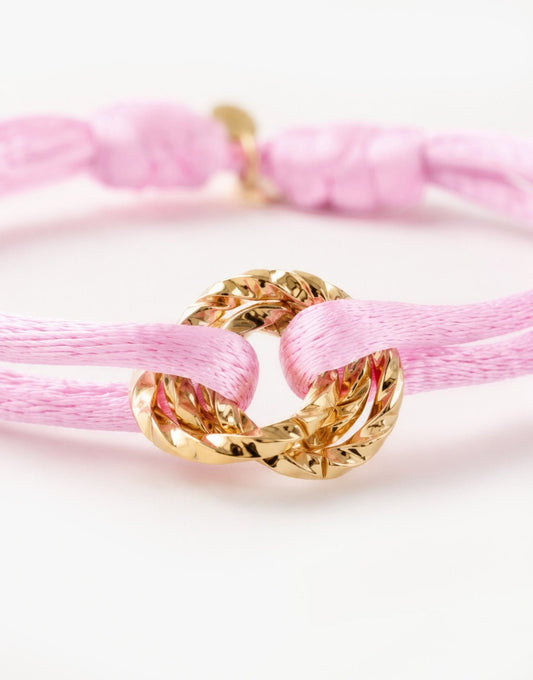 Lichtroze Gedraaide Ringetjes Touw - Armband - Olivia & Kate