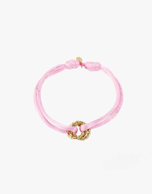Lichtroze Gedraaide Ringetjes Touw - Armband - Olivia & Kate