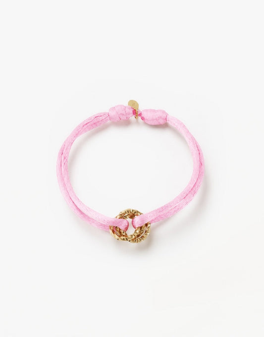Lichtroze Gedraaide Ringetjes Touw - Armband - Olivia & Kate