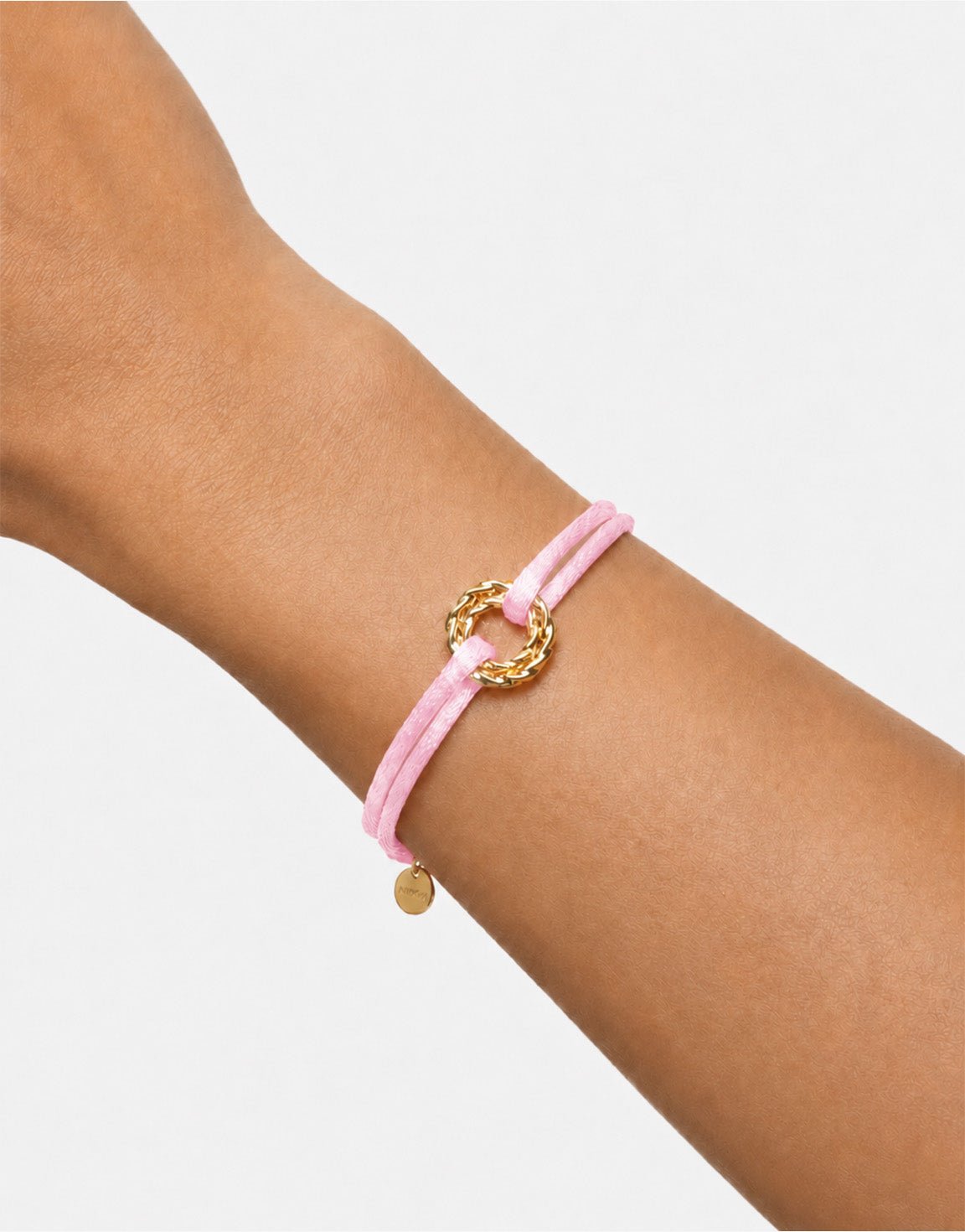 Lichtroze Gedraaide Ringetjes Touw - Armband - Olivia & Kate