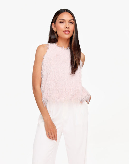 Lichtroze Mouwloze Fluffy - Top - Olivia & Kate